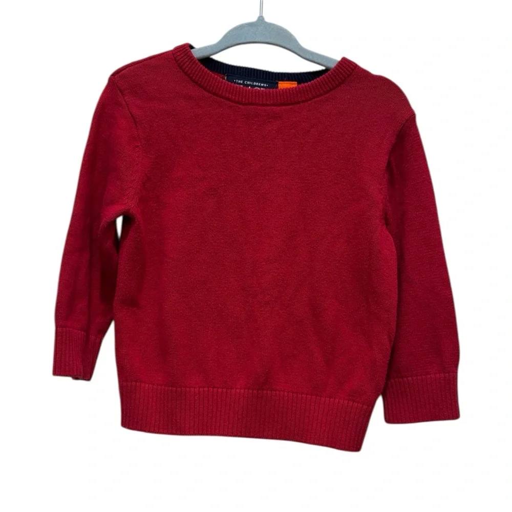 The Children's Place Classic Holiday Red Knit Crew Neck Sweater Baby 12-18 month